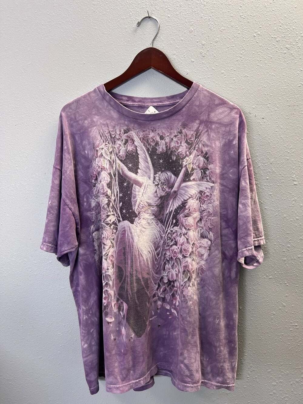 Vintage The Mountain Tie Dye T-Shirt Purple Fairy Angel Cottagecore 2XL 0561